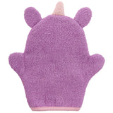 Back of Unicorn bath mitt