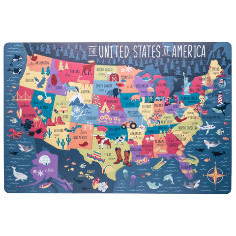 USA floor puzzle assembled view