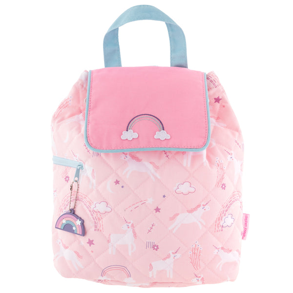 Unicorn quilted backpack front view