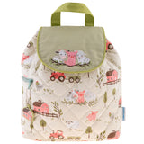 Farm quilted backpack for baby front view