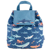 Shark quilted backpack front view