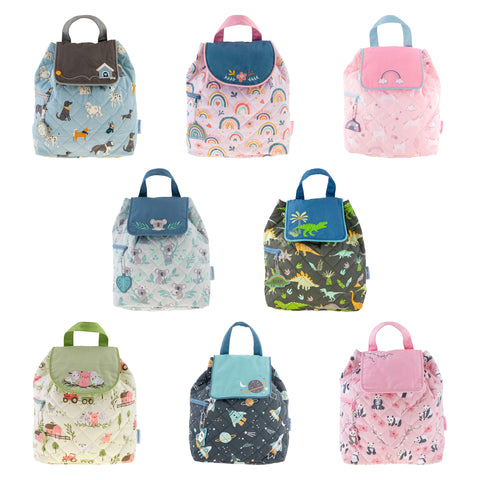 Baby quilted backpack assortment variables view.