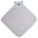 Koala hooded bath towel for baby front view