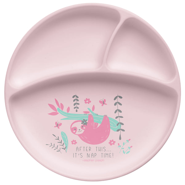 Sloth suction cup silicone plate front view