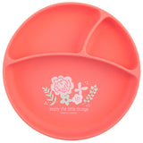 Coral flower suction cup silicone plate front view
