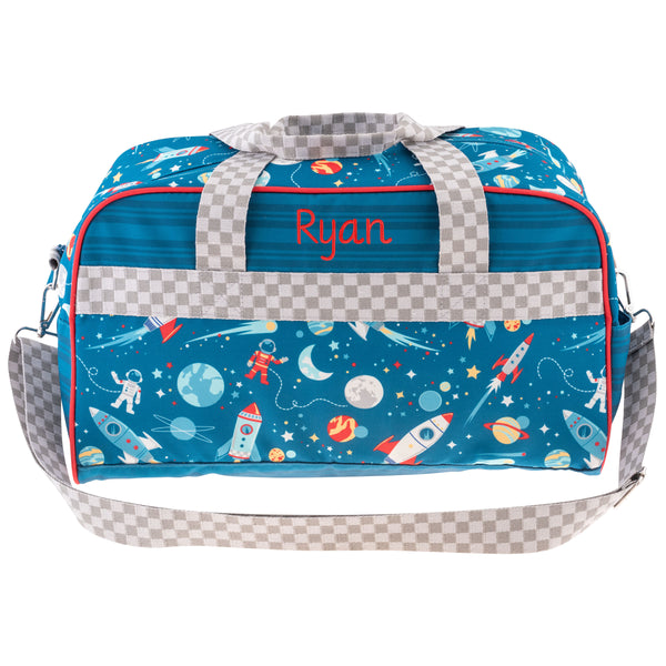 Space duffle bag personalization example
