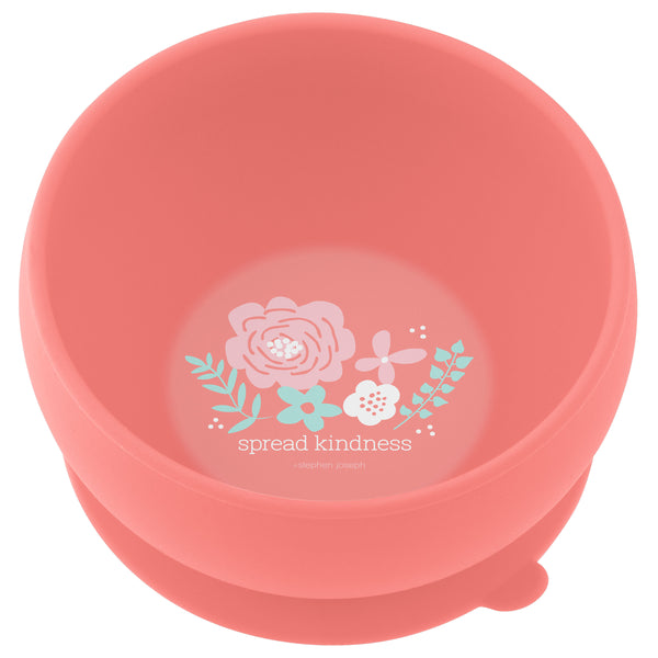 Coral flower silicone bowl front view