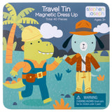 Dino and dog travel tin magnetic dress up front view