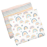 Rainbow muslin blanket set 2 pack