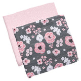 Charcoal flower muslin blanket set 2 pack