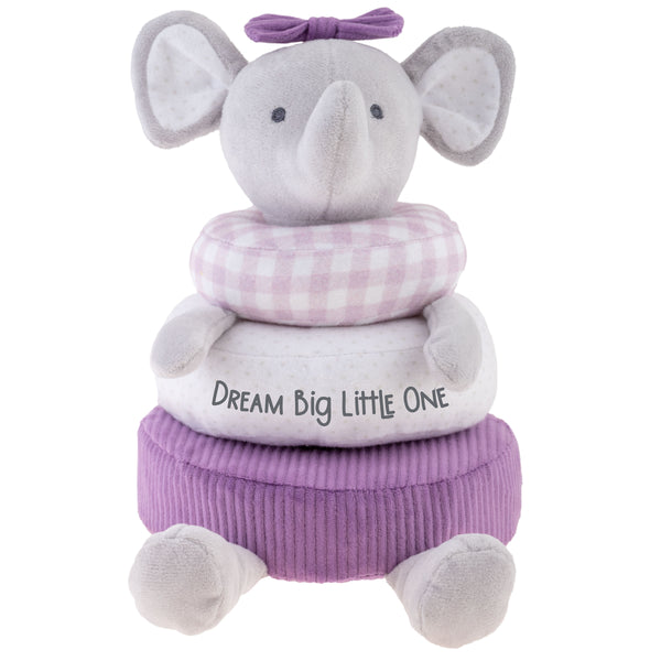 Elephant stacking and nesting plush toy front view