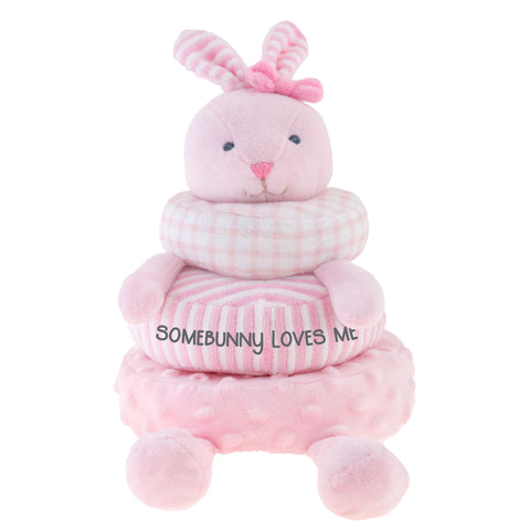 Bunny stacking and nesting plush toy front view