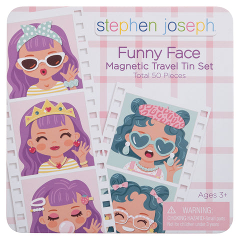 Girl funny faces magnetic set front view