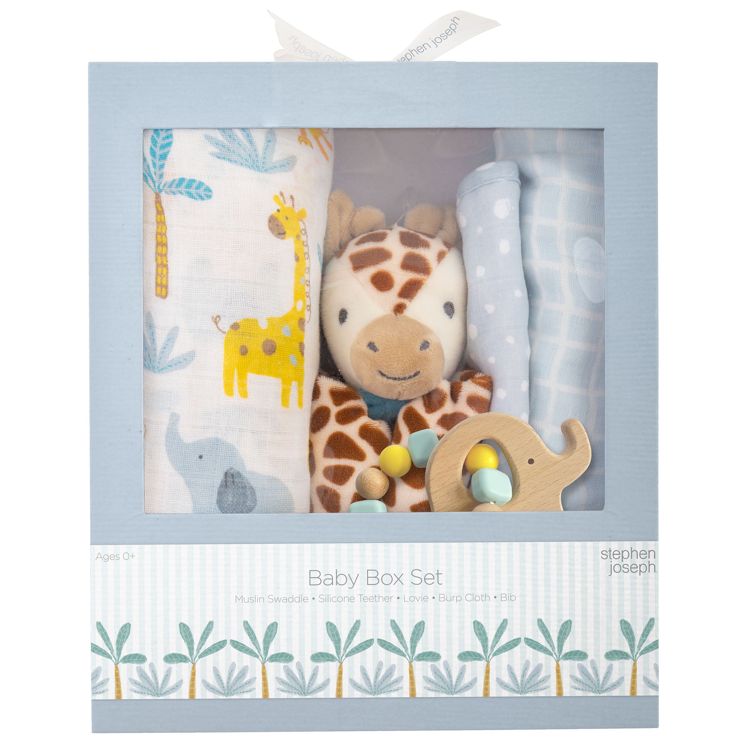 Stephen Joseph Baby Boys Gift Box, 5 Piece Set - Zoo - Size One Size