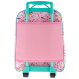 Unicorn all over print luggage front view.
