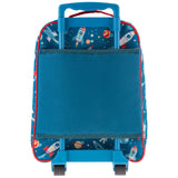 Space all over print luggage front view. '