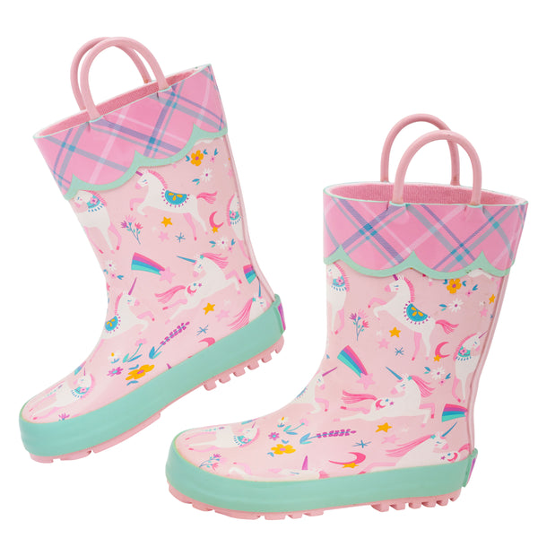 Rainbow unicorn rain boots