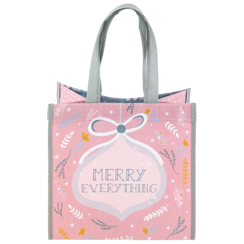 Merry everything holiday medium recycled gift bag front view