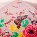 Butterfly floral color changing umbrella close up. 